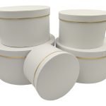 CONJ.5 CAIXAS CARTAO FIO OURO COR:BRANCO