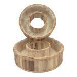 CONJ.2 BASE COROA C/FURO MADEIRA