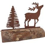 SUPORTE MADEIRA C/MOTIVO METAL