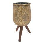 FLOREIRA METAL C/PES MADEIRA