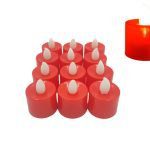 VELA C/PILHA CX.C/12 COR:VERMELHO
