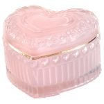 CORACAO VIDRO C/TAMPA COR:ROSA/OURO