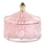 FRASCO VIDRO C/TAMPA COR:ROSA/OURO