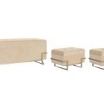 CONJ.3 BAUS VELUDO COR:BEGE