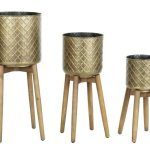 FLOREIRAS C/PES CONJ.3 METAL+MADEIRA