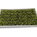 CAIXA C/50 ROSAS SABAO 5CM COR:VERDE MUSGO