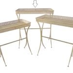 METAL -MESA APOIO COR CREME/DOURADO
