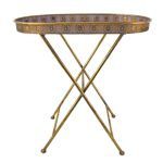MESA APOIO OVAL COR DOURADO