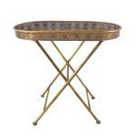 MESA APOIO OVAL COR DOURADO