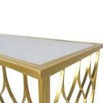METAL MOBILIARIO -MESA CONSOLA RECT. DOURADA