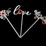 CONJ.3 PICOS MDF AMOR SORTIOS