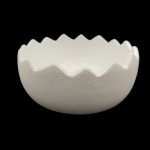 CERAMICA- TAÇA OVO PINTAS COR:BRANCO