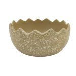 CERAMICA- TAÇA OVO PINTAS COR:CASTANHO