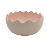 CERAMICA- TAÇA OVO PINTAS COR:ROSA