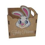 CAIXA MDF COELHO FELIZ PASCOA