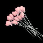 CORAÇAO ROSA C/PICO 3CM 12UNID