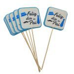 FELIZ DIA DO PAI 7X7CM C/PICO 6UNID