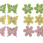 BORBLETA/FLOR MADEIRA SACO C/6UNID