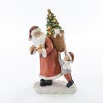 FIGURA PAI NATAL+MENINO RESINA