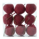 MAÇA CRISTALIZADA 5CM 9UNID C/PICO ARTIFICIAL