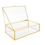 CAIXA VIDRO+METAL OURO