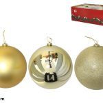 BOLA DE NATAL OURO 20CM 3 SORTIDOS
