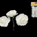 SACO C/12 ROSAS PAPEL DIA.3,5CM COR:BRANCO