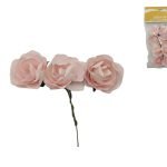 SACO C/12 ROSAS PAPEL DIA.3,5CM COR:ROSA