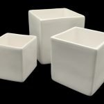 CERAMICA- CUBO PEQ. COR:BRANCO VIDRO