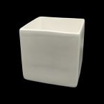 CERAMICA- CUBO PEQ. COR:BRANCO VIDRO