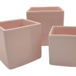 CERAMICA- CUBO PEQ. COR:ROSA VIDRO