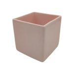 CERAMICA- CUBO PEQ. COR:ROSA VIDRO