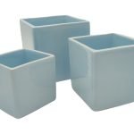 CERAMICA- CUBO PEQ. COR:AZUL VIDRO