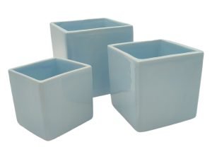 CERAMICA- CUBO PEQ. COR:AZUL VIDRO