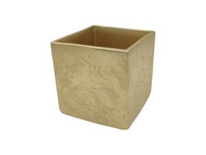 CERAMICA- CUBO PEQ. COR:OURO