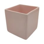 CERAMICA- CUBO MED. COR:ROSA VIDRO