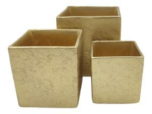 CERAMICA- CUBO MED. COR:OURO