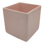 CERAMICA- CUBO GRD. COR:ROSA VIDRO