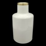 CERAMICA- JARRA GRD. COR:BRANCO/OURO VIDRO