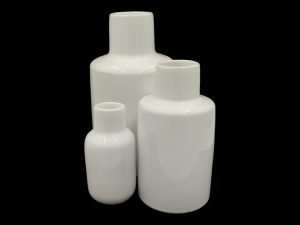 CERAMICA- JARRA MED. COR:BRANCO VIDRO