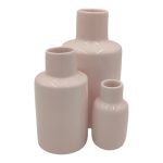 CERAMICA- JARRA MED. COR:ROSA VIDRO