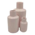 CERAMICA- JARRA PEQ. COR:ROSA VIDRO