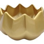 CERAMICA- TAÇA TULIPA COR:OURO