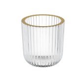 CASTIÇAL DE VIDRO TRANSPARENTE