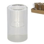 CASTIÇAL VIDRO TRANSPARENTE