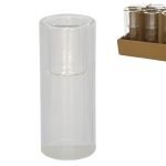 CASTIÇAL VIDRO TRANSPARENTE