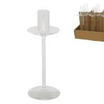 CASTIÇAL C/PE VIDRO TRANSPARENTE