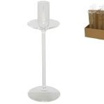 CASTIÇAL C/PE VIDRO TRANSPARENTE