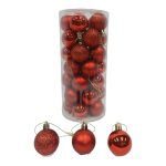 CONJ.35 BOLAS NATAL 4CM COR:VERMELHO