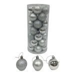 CONJ.35 BOLAS NATAL 4CM COR:PRATA